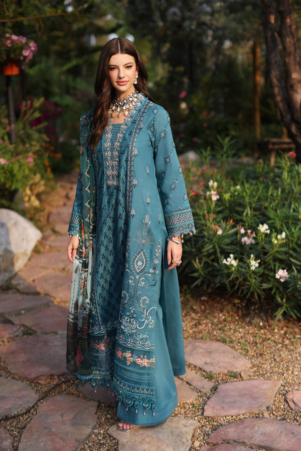 Noor by Saadia Asad Laserkari Lawn'23 D-04