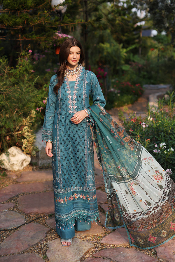 Noor by Saadia Asad Laserkari Lawn'23 D-04