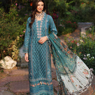 Noor by Saadia Asad Laserkari Lawn'23 D-04