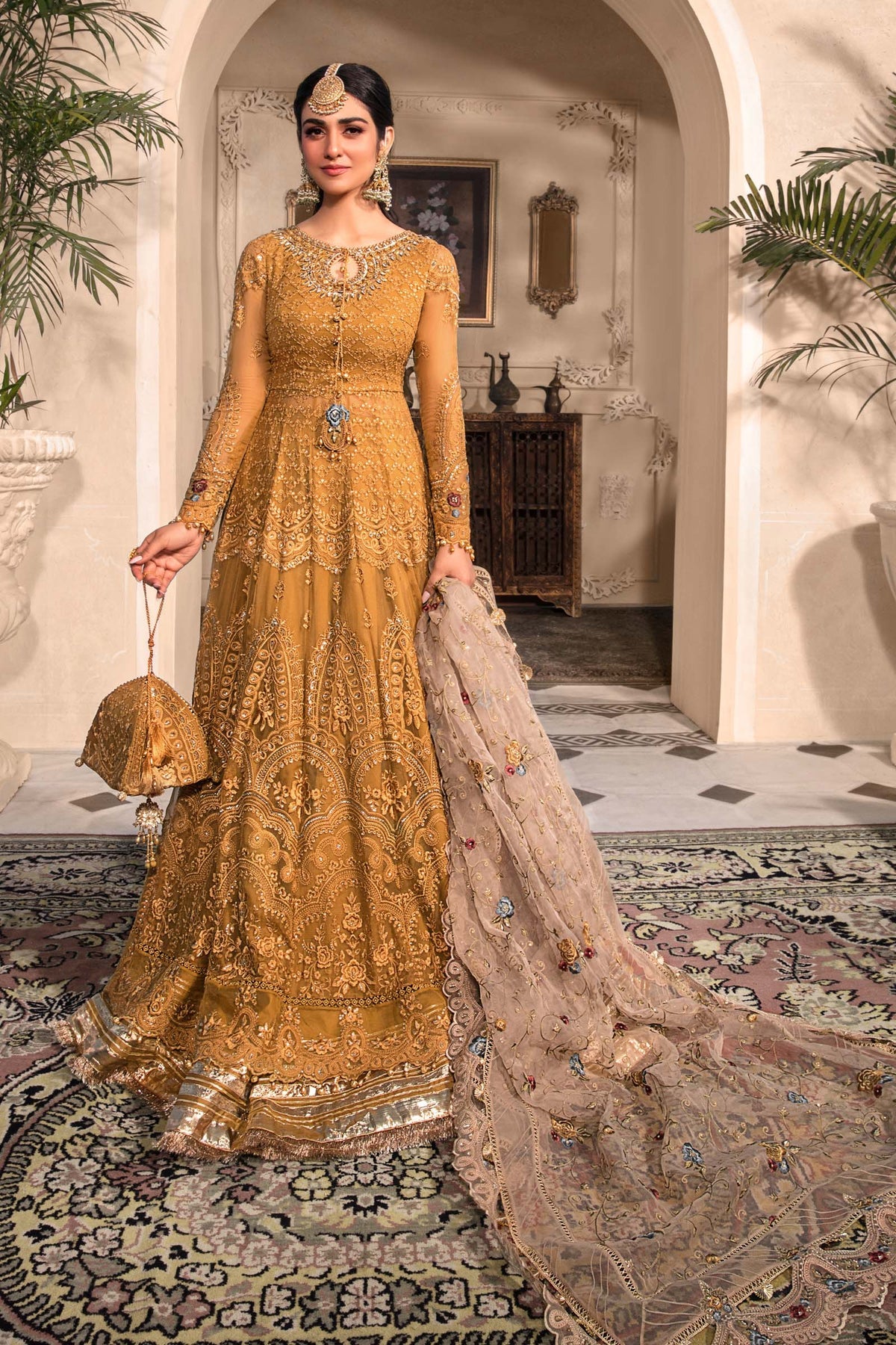 MARIA.B MBROIDERED - Mustard BD-2606