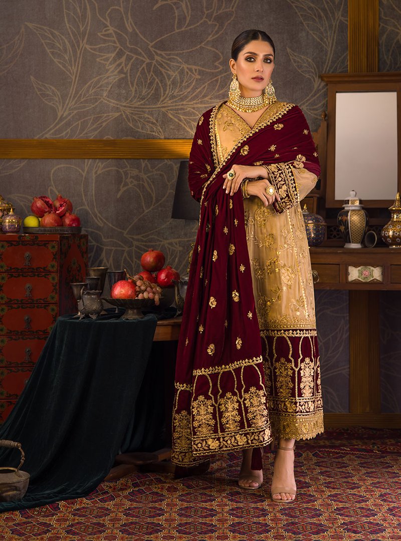 Zainab Chottani Unstitched Velvet D-01