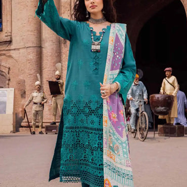 Nureh Bazaar Emb Chikankari Khaddar'23 NE-51