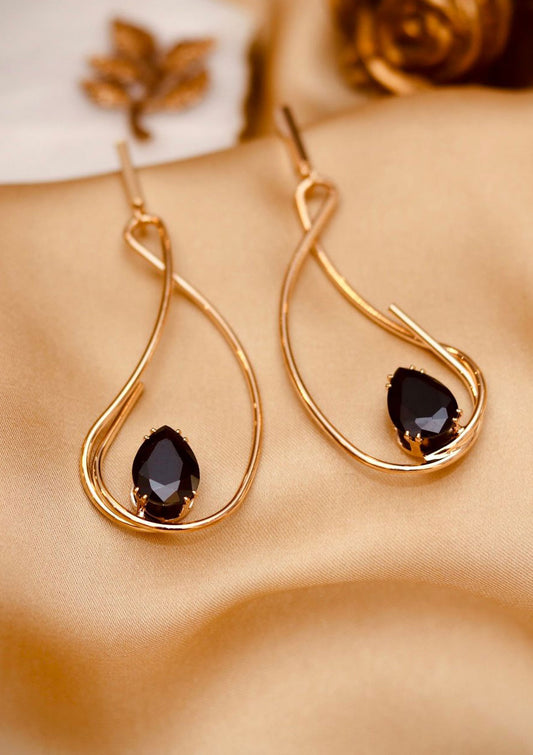 EAR RINGS D-121 BLACK GOLD