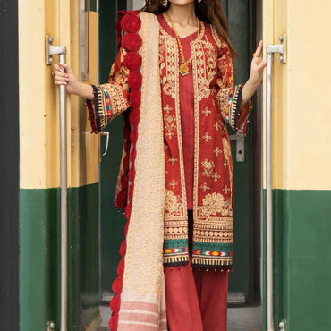 Maya by Nureh Embroidered Slub Khaddar Suits Unstitched 3 Piece NU21MW NW-41 - Winter Collection