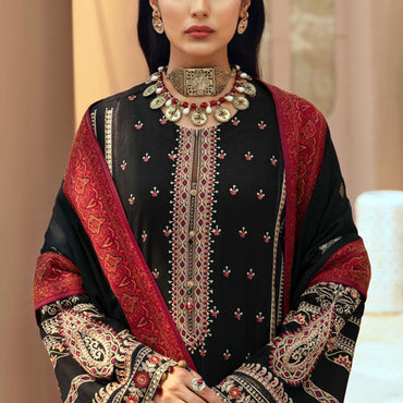 Noor by Saadia Asad Embroidered Linen Suits Unstitched 3 Piece SA21NS D-02 - Winter Collection
