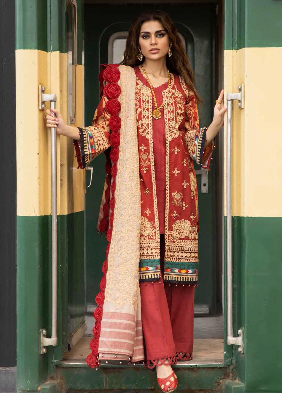 Maya by Nureh Embroidered Slub Khaddar Suits Unstitched 3 Piece NU21MW NW-41 - Winter Collection