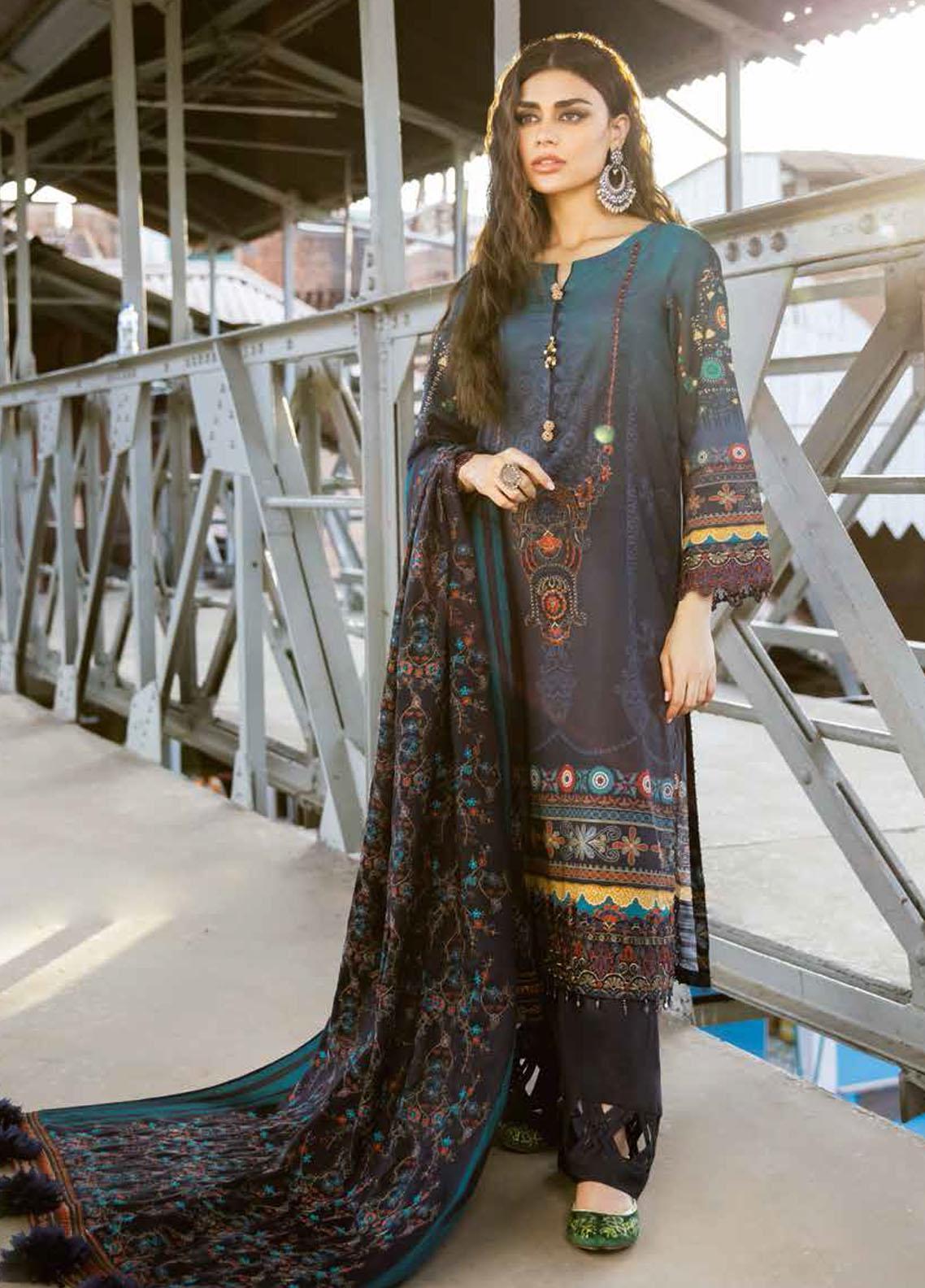 Maya by Nureh Embroidered Slub Khaddar Suits Unstitched 3 Piece NU21MW NW-48 - Winter Collection