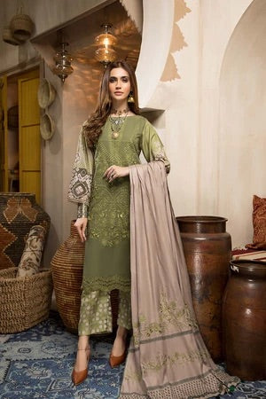 3 Pc Unstitched Embroidered Khaddar CNW-03