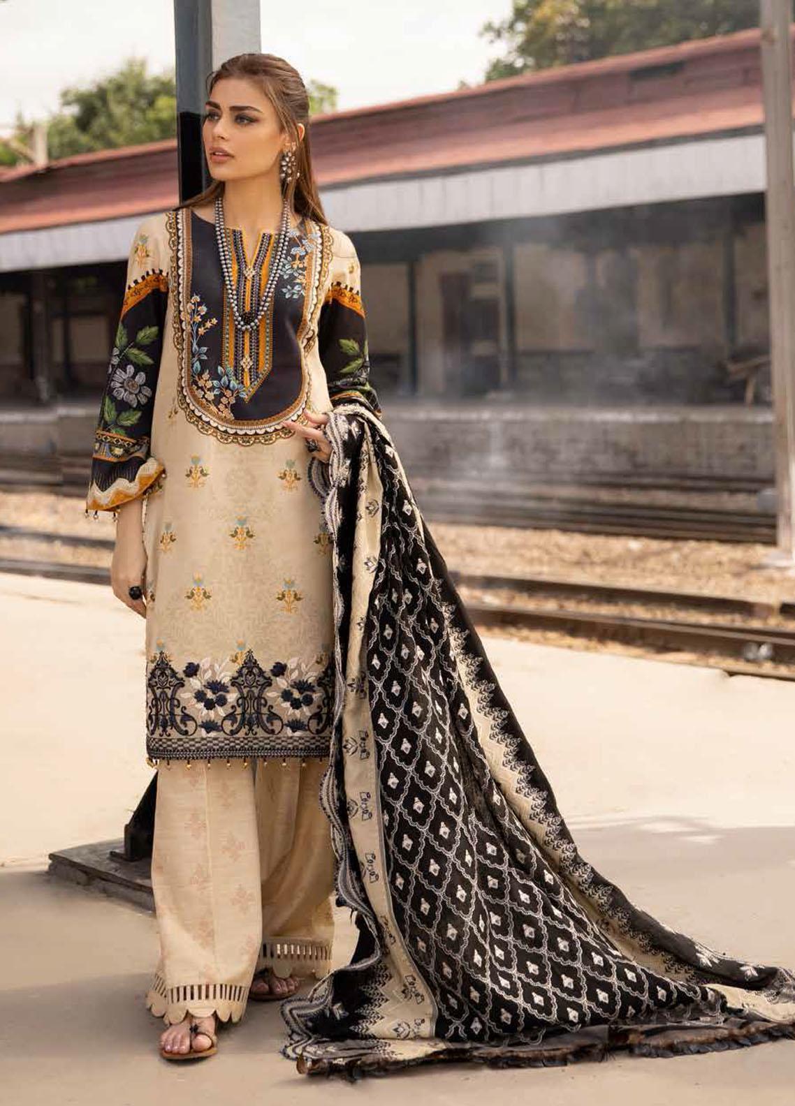 Maya by Nureh Embroidered Slub Khaddar Suits Unstitched 3 Piece NU21MW NW-47 - Winter Collection