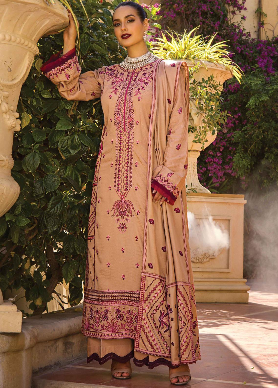 Rang Rasiya Embroidered Dobby Linen Suits Unstitched 3 Piece RR21PW D-13 MEHSAN - Winter Collection