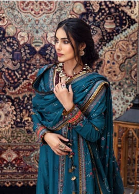 Noor by Saadia Asad Embroidered Linen Suits Unstitched 3 Piece SA21NS D-09 - Winter Collection