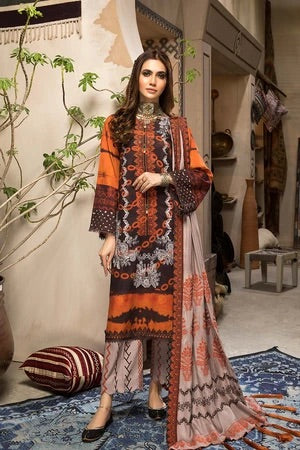 3 Pc Unstitched Embroidered Khaddar CNW-01
