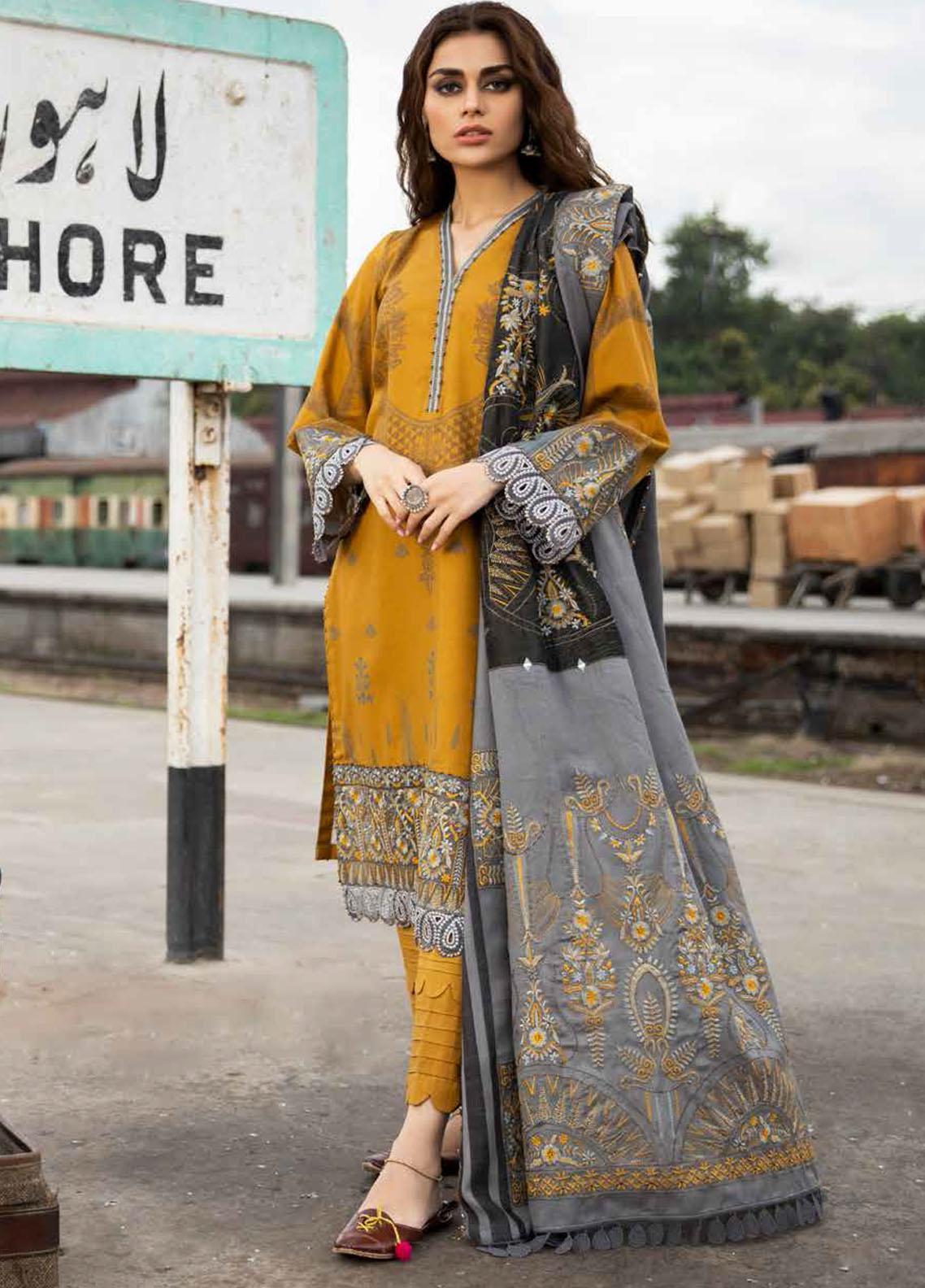 Maya by Nureh Embroidered Slub Khaddar Suits Unstitched 3 Piece NU21MW NW-43 - Winter Collection