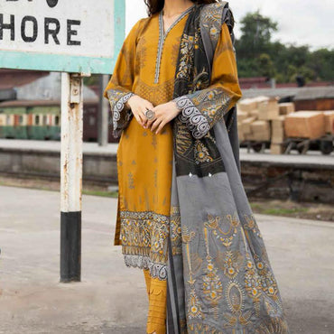 Maya by Nureh Embroidered Slub Khaddar Suits Unstitched 3 Piece NU21MW NW-43 - Winter Collection