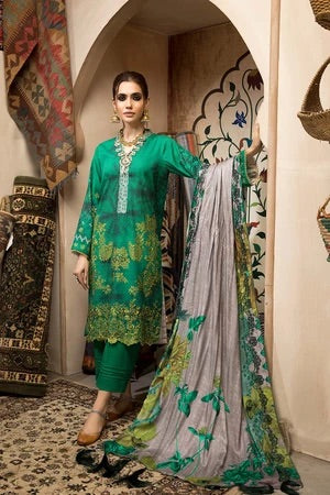 3 Pc Unstitched Embroidered Khaddar CNW-06