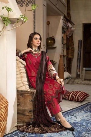 3 Pc Unstitched Embroidered Khaddar CNW-04